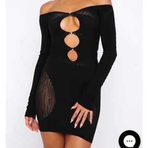 White fox one of a kind mini dress